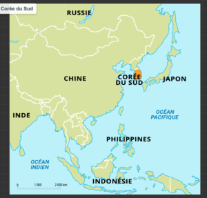 Carte Corée du Sud