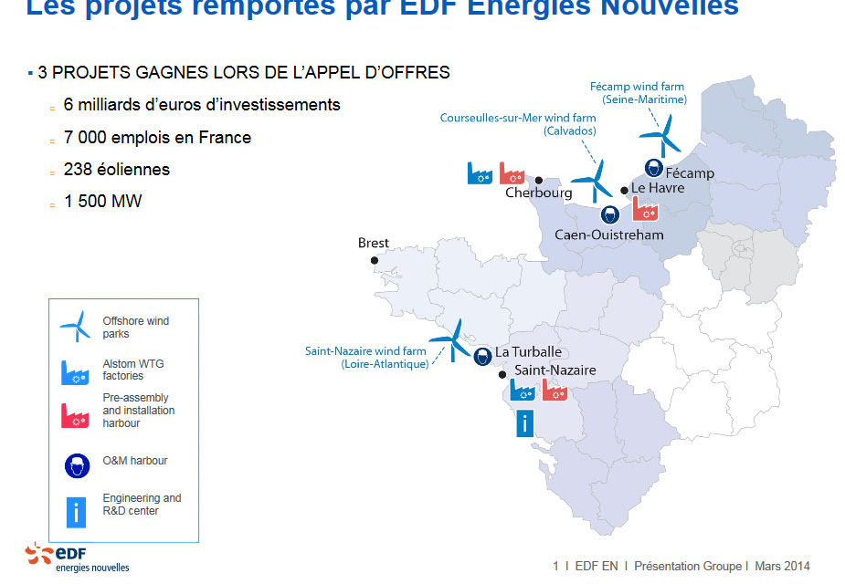 Appel d’offres d’Eolien Maritime France pour les 3 parcs éoliens offshore