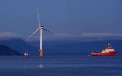 La 5è éolienne flottante est arrivée au premier parc flottant Statoil/Masdar