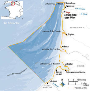 Carte perimetre Parc naturel marin estuaires picards et mer d Opale 650x663 large