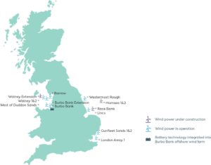 EDM Orsted UK Offshore wind map