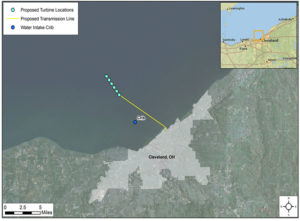 EDM 07 8 018 Lake Erie icebreaker wind farm map LeedCo