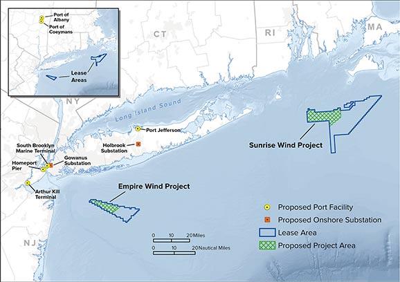 L’Etat de New York signe avec Equinor US et la JV Ørsted A / S et Eversource Energy pour construire le plus grand parc éolien en mer