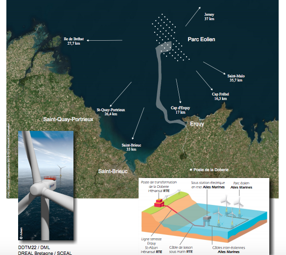 Le Conseil d’État rejette les recours contre la création  du parc éolien en mer au large de Saint-Brieuc