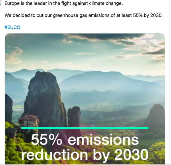 Climat: accord européen pour une réduction d’au moins 55% des émissions de gaz à effet de serre d’ici 2030