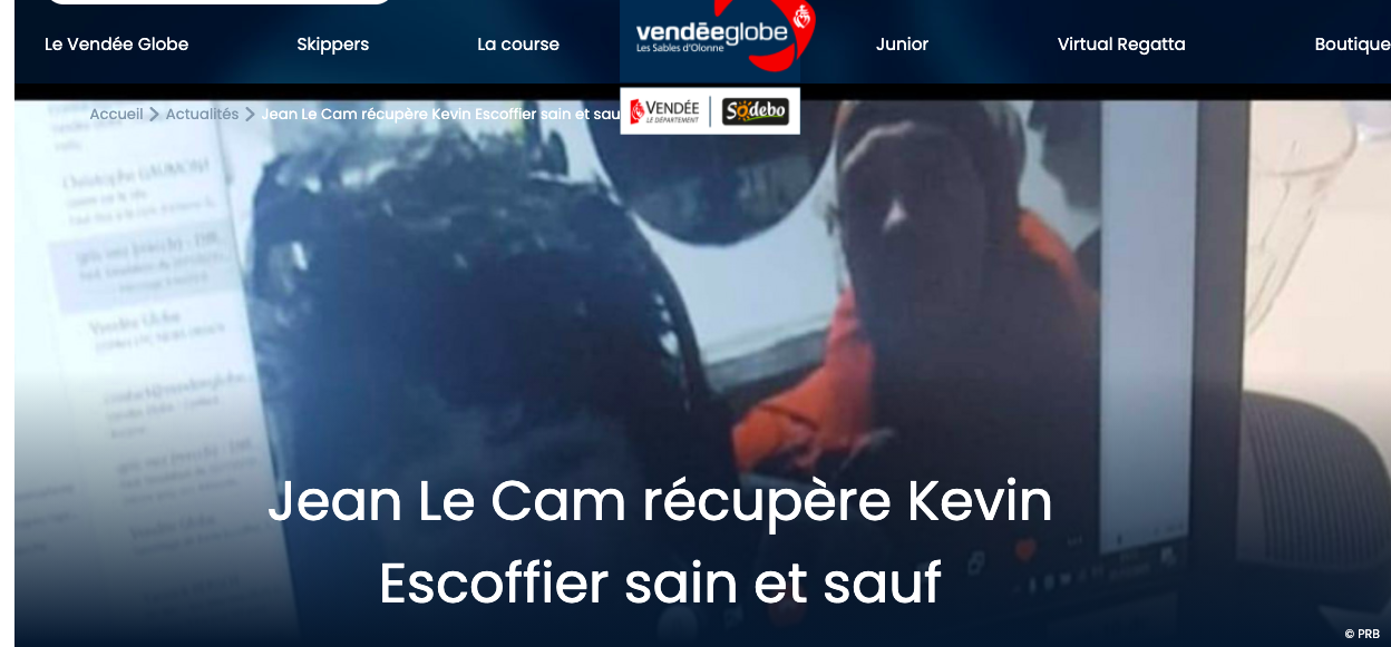 Vendée Globe : Jean Le Cam a récupéré à son bord Kevin Escoffier, skipper de PRB