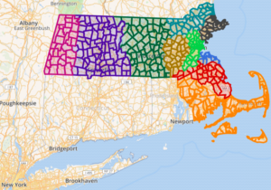 Carte des syndicats Massachussets