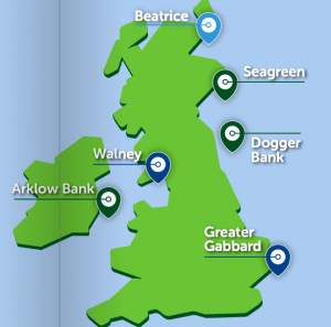 UK carte des parcs en mer août 2021