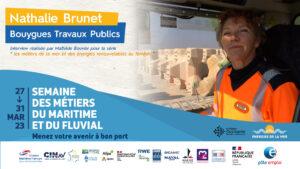 Semaine nationale de l’emploi du maritime et du fluvial – C&rsquo;est parti : épisode 1 – Nathalie Brunet – Bouygues TP – Quel est le métier de grutier/ère ?
