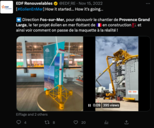 L&rsquo;éolienne flottante pour Provence Grand Large lève le voile