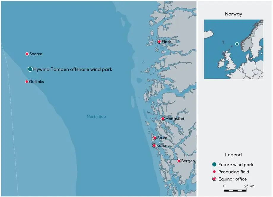 Hywind Tampen, le premier parc éolien flottant au monde construit pour alimenter les installations pétrolières et gazières offshore est opérationnel
