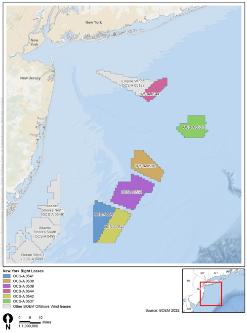Le BOEM a finalisé une étude environnementale visant à évaluer six zones de concession au large de New York et du New Jersey