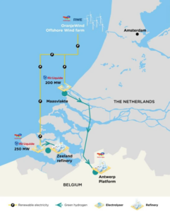 Hydrogène vert : TotalEnergies et Air Liquide lancent un projet d’électrolyseur provenant en majorité du parc OranjeWind