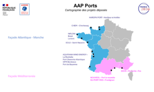 Cartographie des projets déposés pour l&rsquo;AAP Ports de l&rsquo;ADEME