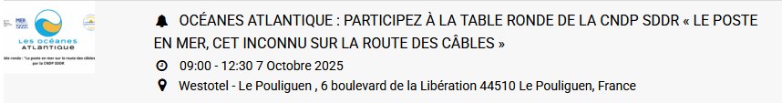 Agenda, c&rsquo;est la rentrée avec CWW 2025, Port du Futur, le Débat public et les et les Océanes Atantique….