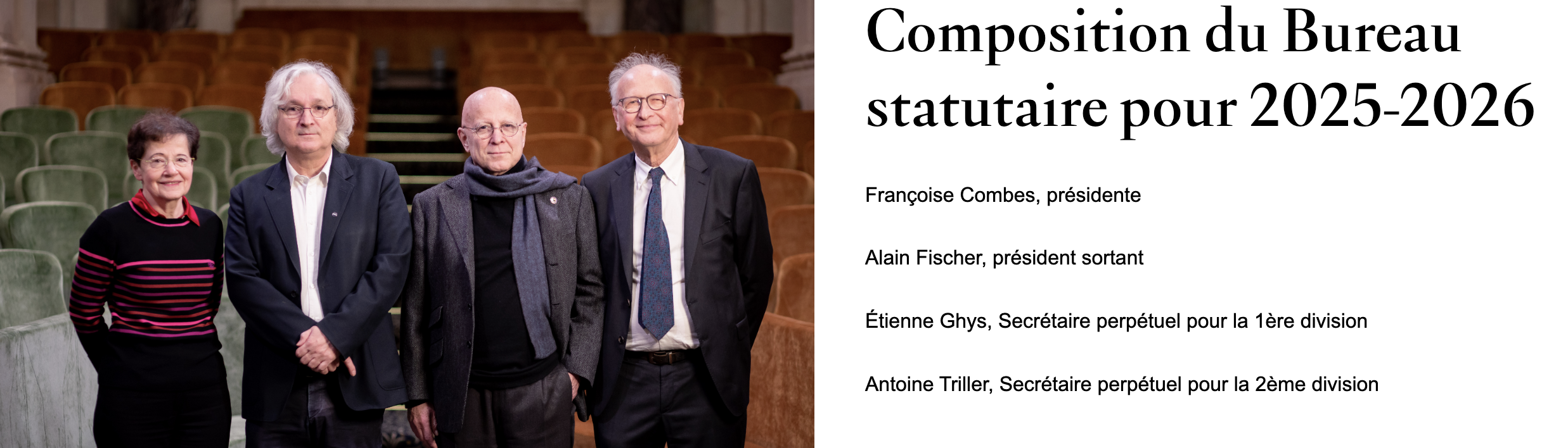 2026 – L&rsquo;Académie des sciences accueille dix-huit nouveaux membres, scientifiques d&rsquo;exception et figures de proue de leurs disciplines respectives