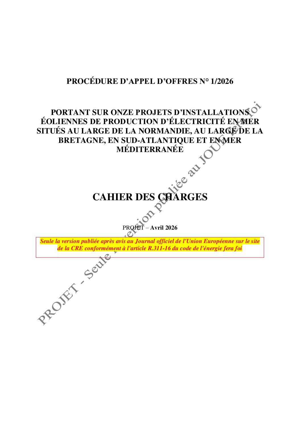 Cahier des Charges AO10