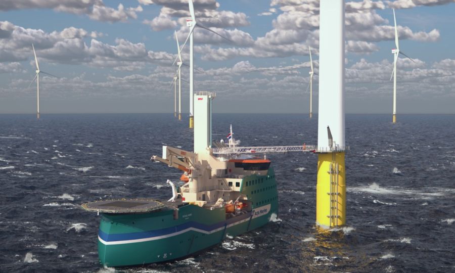 L&rsquo;Acta Pegasus, le navire de soutien à l&rsquo;éolien en mer, prend le pavillon français