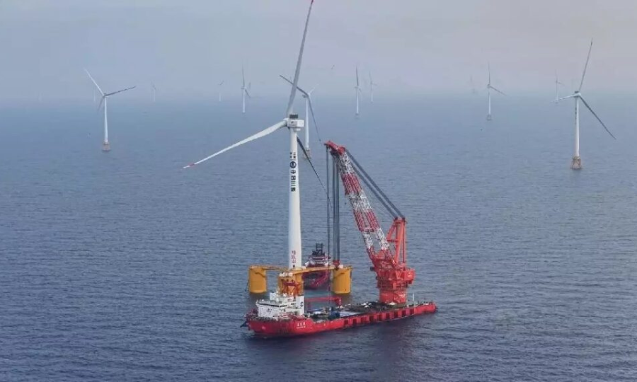 China Three Gorges Pilot (CTG) la plus grande éolienne flottante au monde est installée