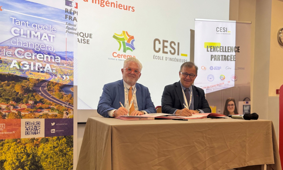 Transition écologique, ville durable, infrastructures : CESI École d&rsquo;Ingénieurs et le Cerema signent un partenariat stratégique au service des territoires de demain